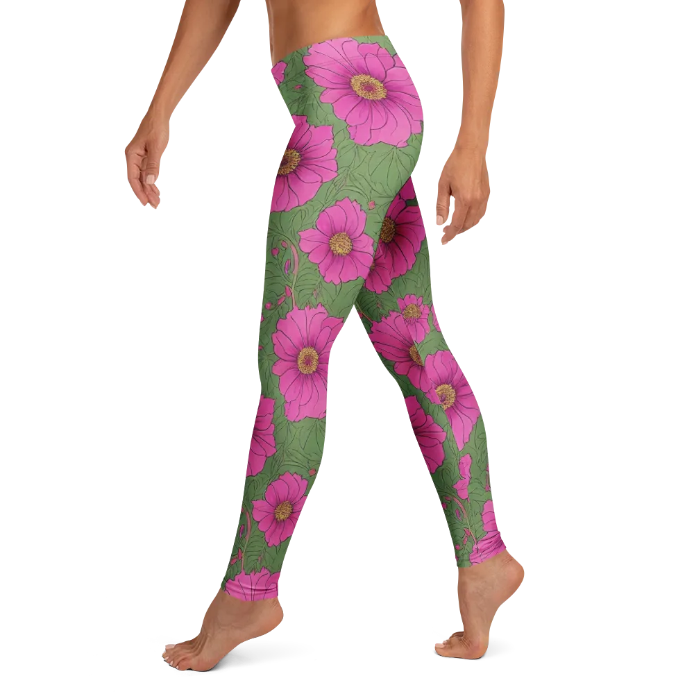 Fuchsia Garden on Leggings — Left
