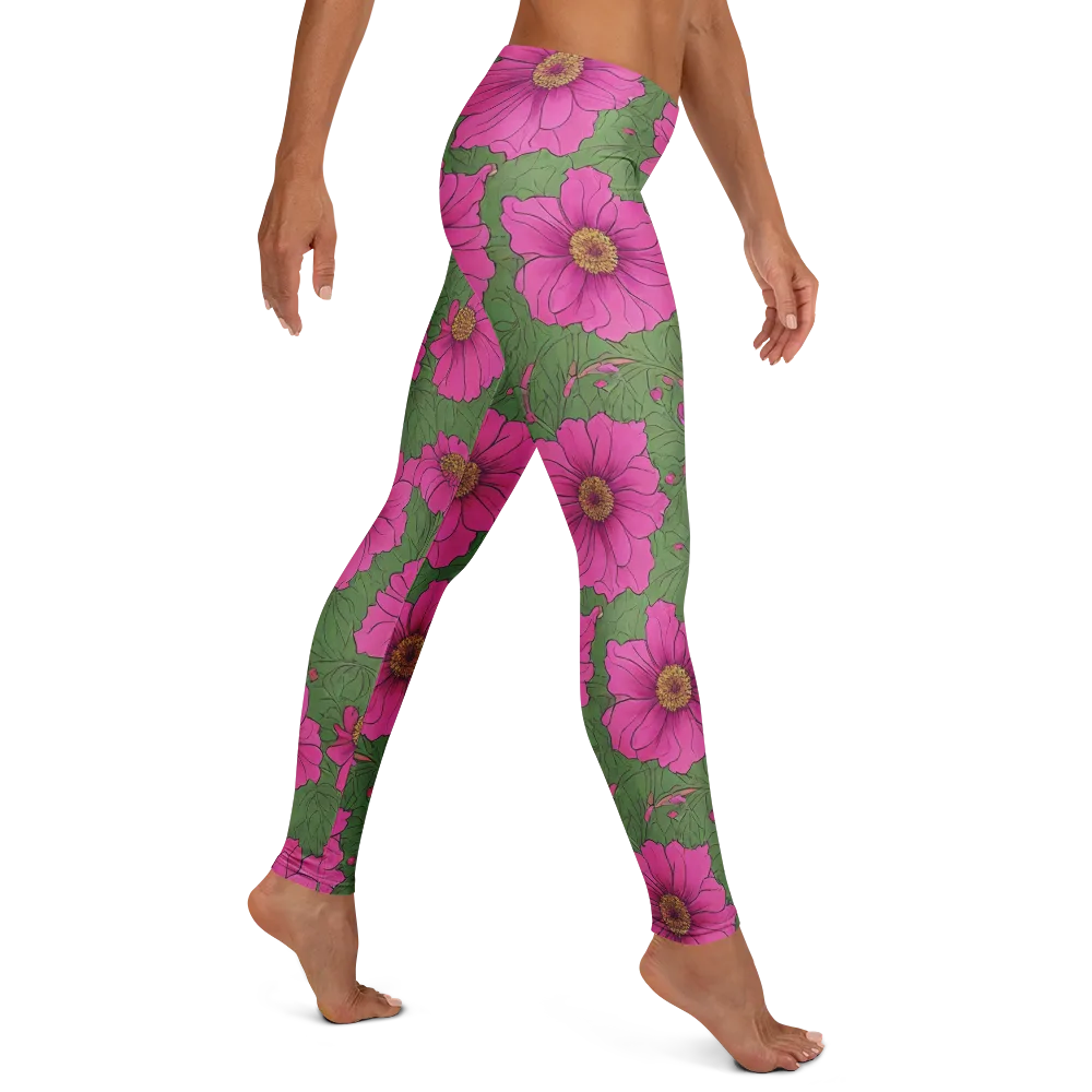 Fuchsia Garden on Leggings — Right