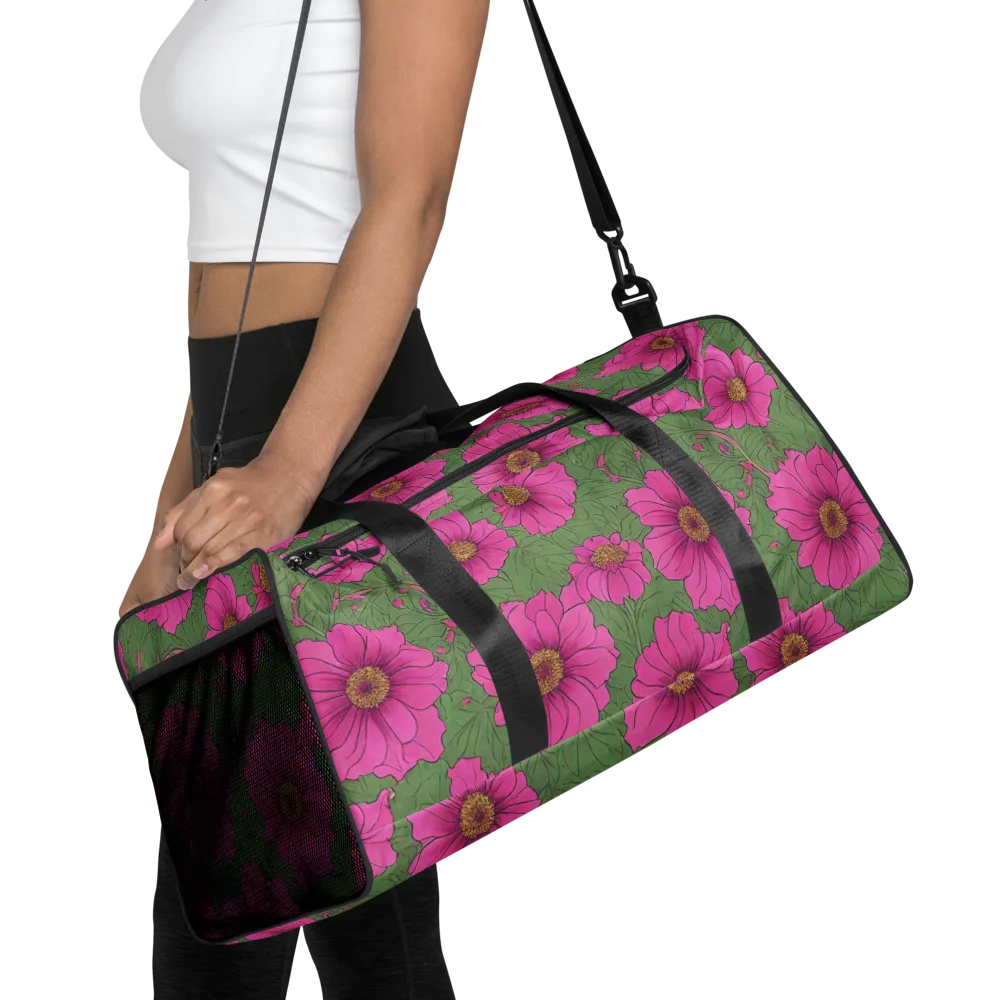 Fuchsia Garden on Duffle Bag — Front