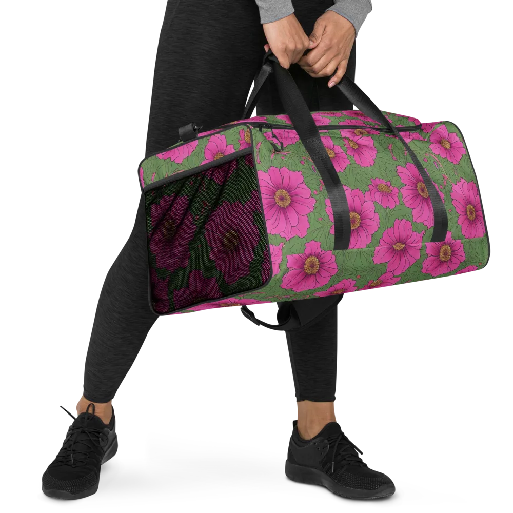 Fuchsia Garden on Duffle Bag — Right Front