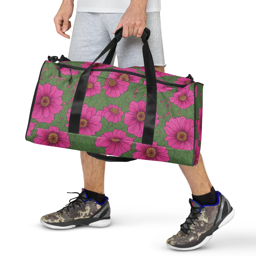 Fuchsia Garden on Duffle Bag — Front