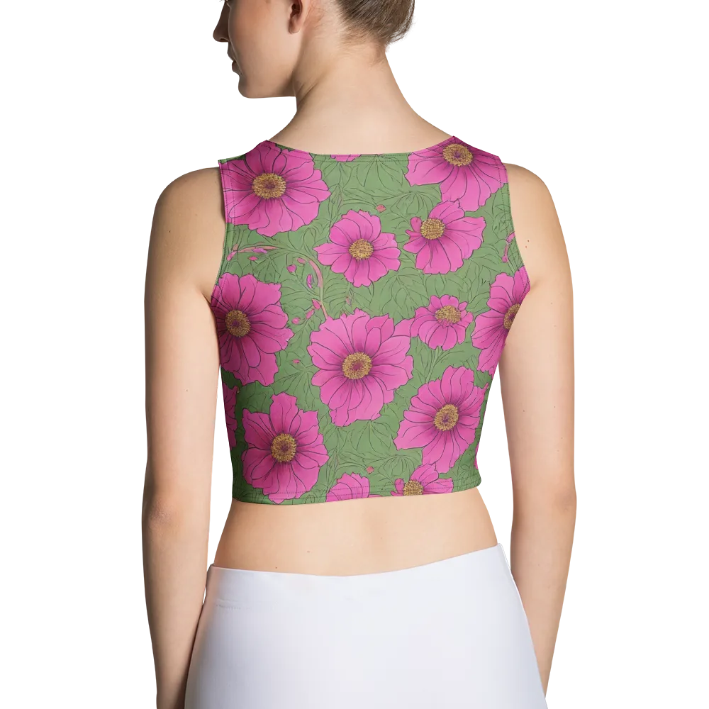 Fuchsia Garden on Crop Top — Back