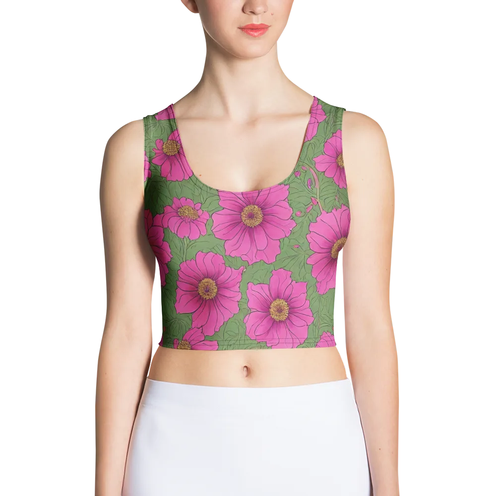Fuchsia Garden on Crop Top — Front