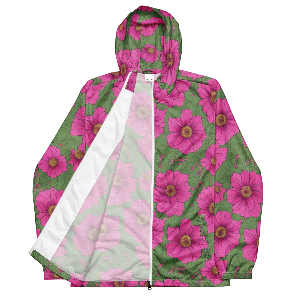 Fuchsia Garden on Men's Windbreaker — Front