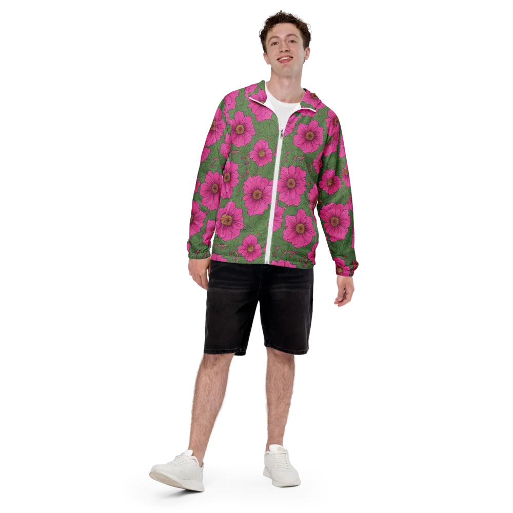 Fuchsia Garden on Men's Windbreaker — Front