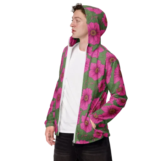 Fuchsia Garden on a Men's Windbreaker