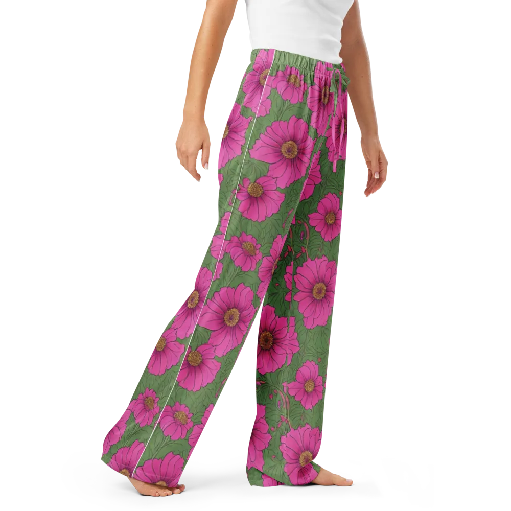 Fuchsia Garden on Women's Pajama Pants — Right Front