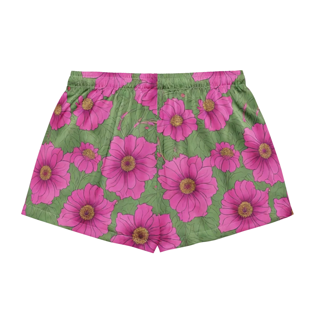 Fuchsia Garden on Women's Pajama Shorts — Back
