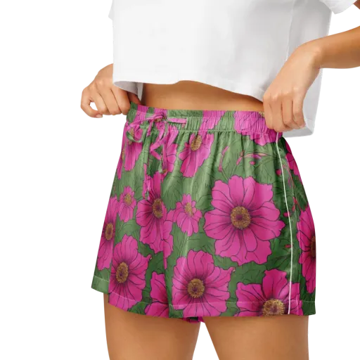 Fuchsia Garden on a Women's Pajama Shorts
