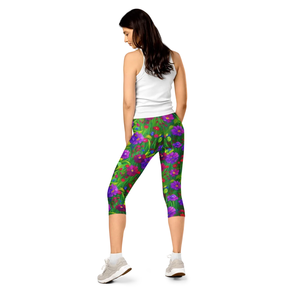 Violet Meadow on Capri Leggings — Back