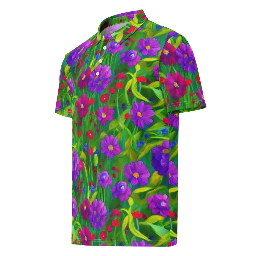 Violet Meadow on Men's Slim Fit Polo Shirt — Left Front