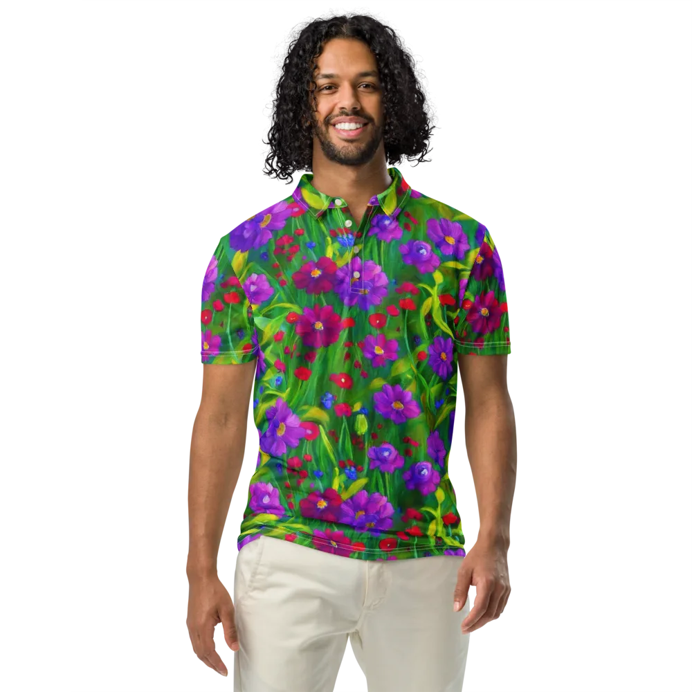 Violet Meadow on Men's Slim Fit Polo Shirt — Front