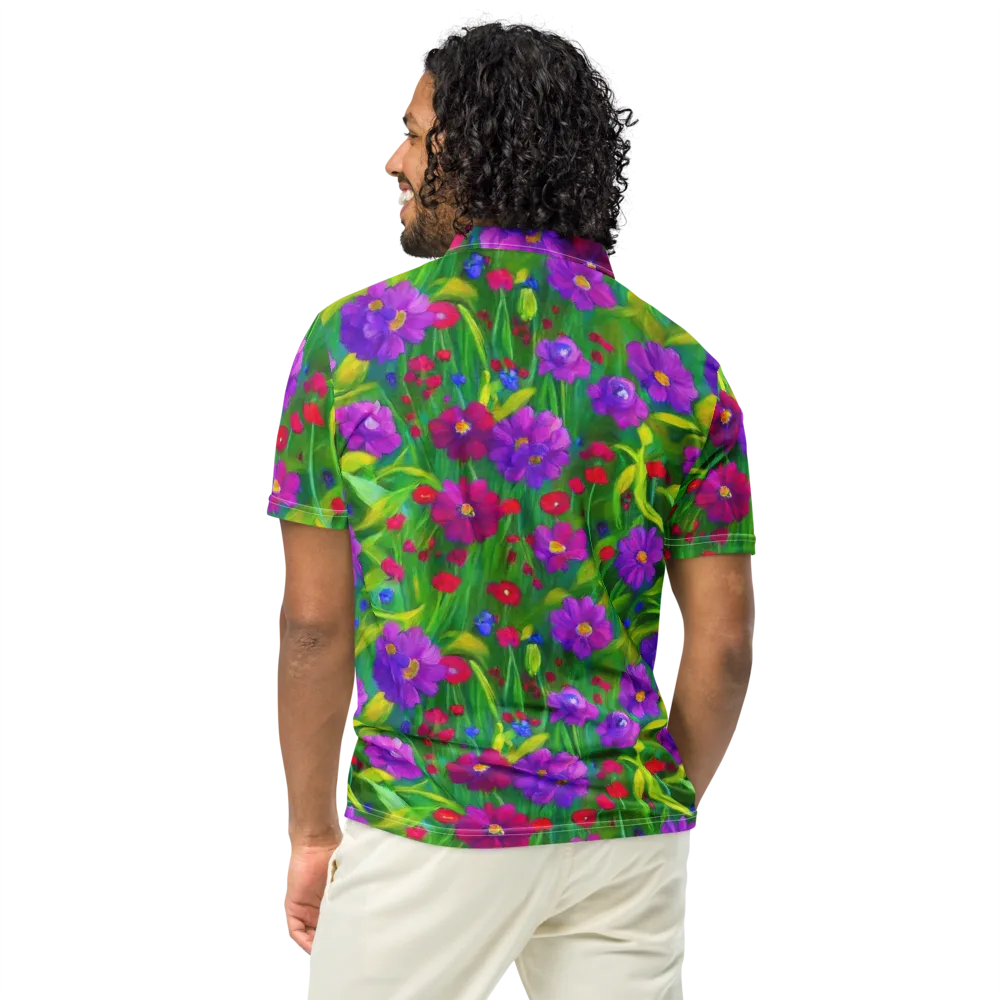 Violet Meadow on Men's Slim Fit Polo Shirt — Back