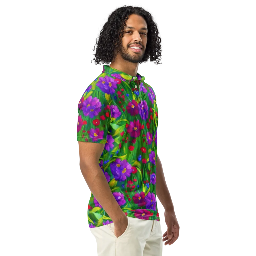 Violet Meadow on Men's Slim Fit Polo Shirt — Right Front