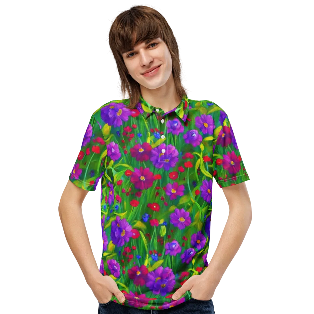 Violet Meadow on Men's Slim Fit Polo Shirt — Front