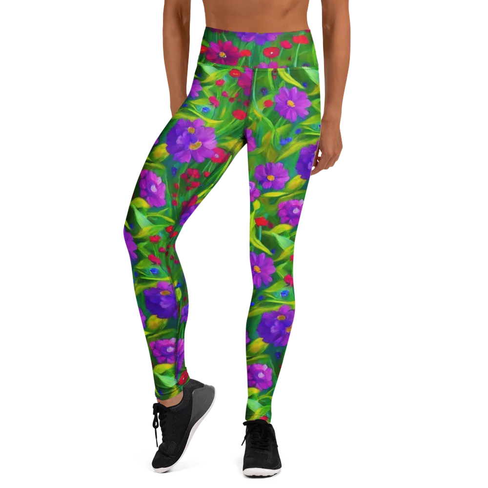 Violet Meadow on Yoga Leggings — Front