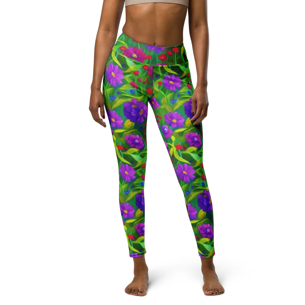 Violet Meadow on Yoga Leggings — Front