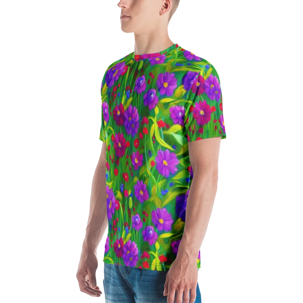 Violet Meadow on Men's Crew Neck T-Shirt — Left