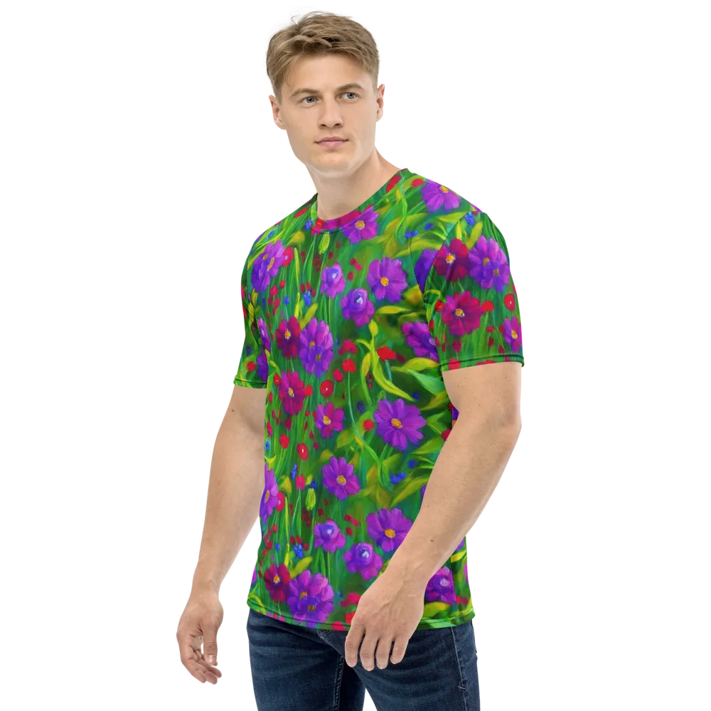Violet Meadow on Men's Crew Neck T-Shirt — Left
