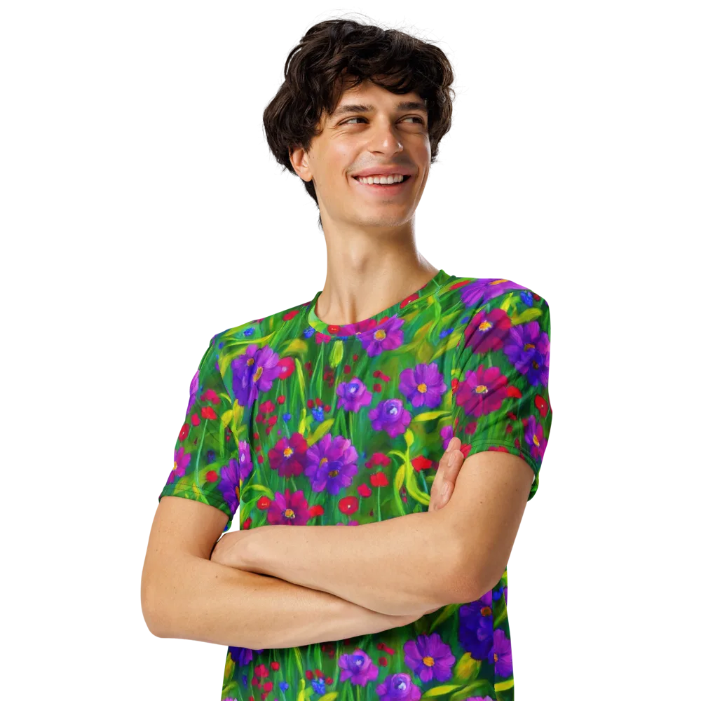 Violet Meadow on Men's Crew Neck T-Shirt — Left Front