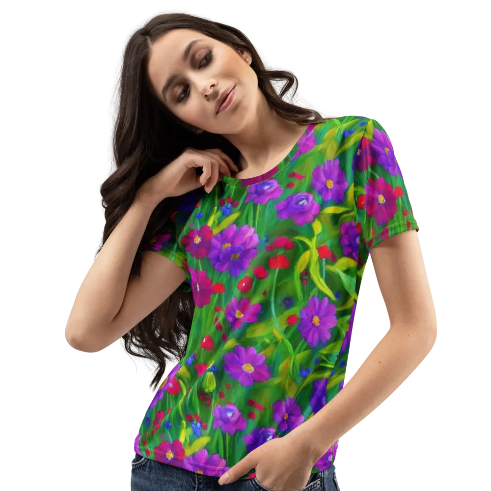 Violet Meadow on Women's Crew Neck T-Shirt — Left Front