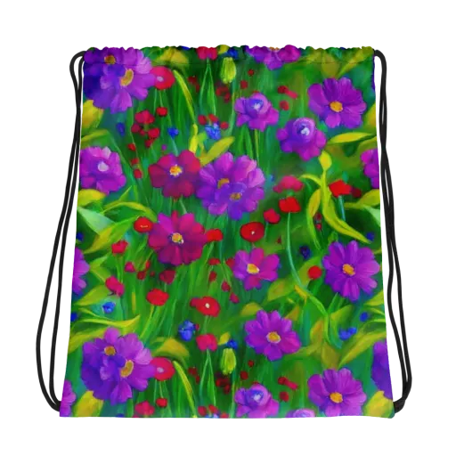 Violet Meadow on a Drawstring Bag