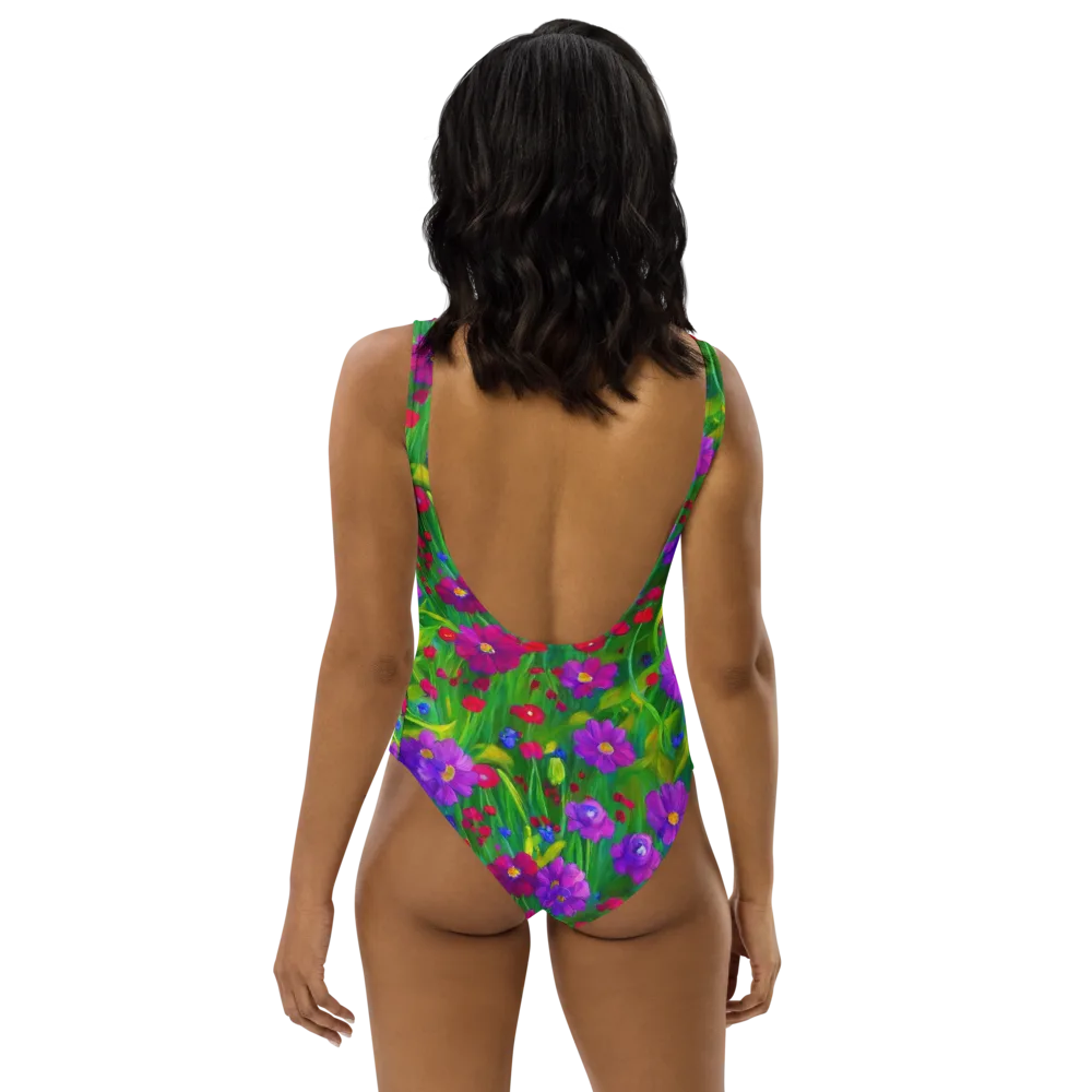 Violet Meadow on One-Piece Swimsuit — Back