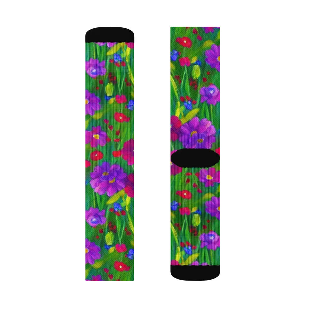 Violet Meadow on Socks — Left Sock