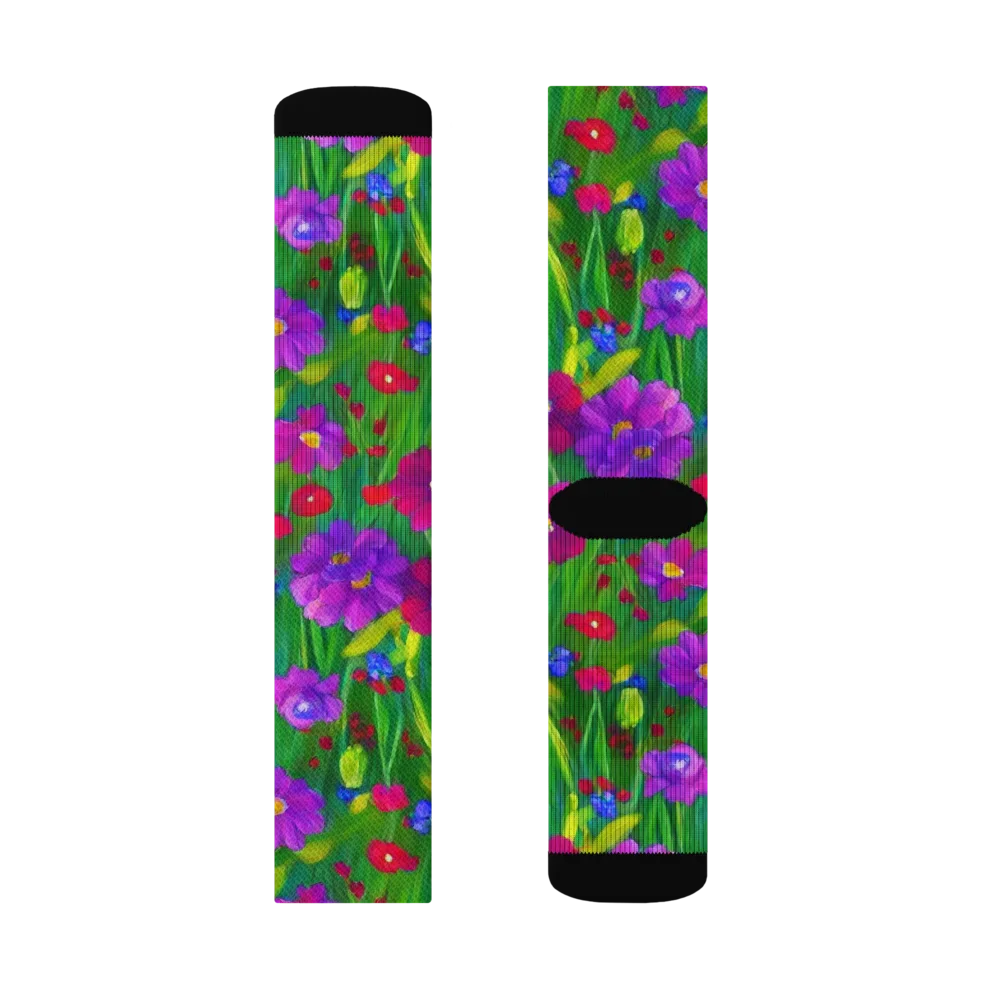 Violet Meadow on Socks — Right Sock