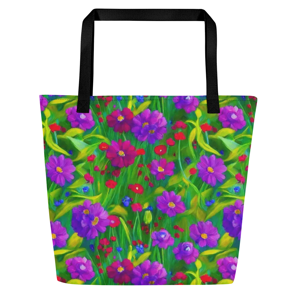 Violet Meadow on Large Tote Bag W/ Pocket — Front