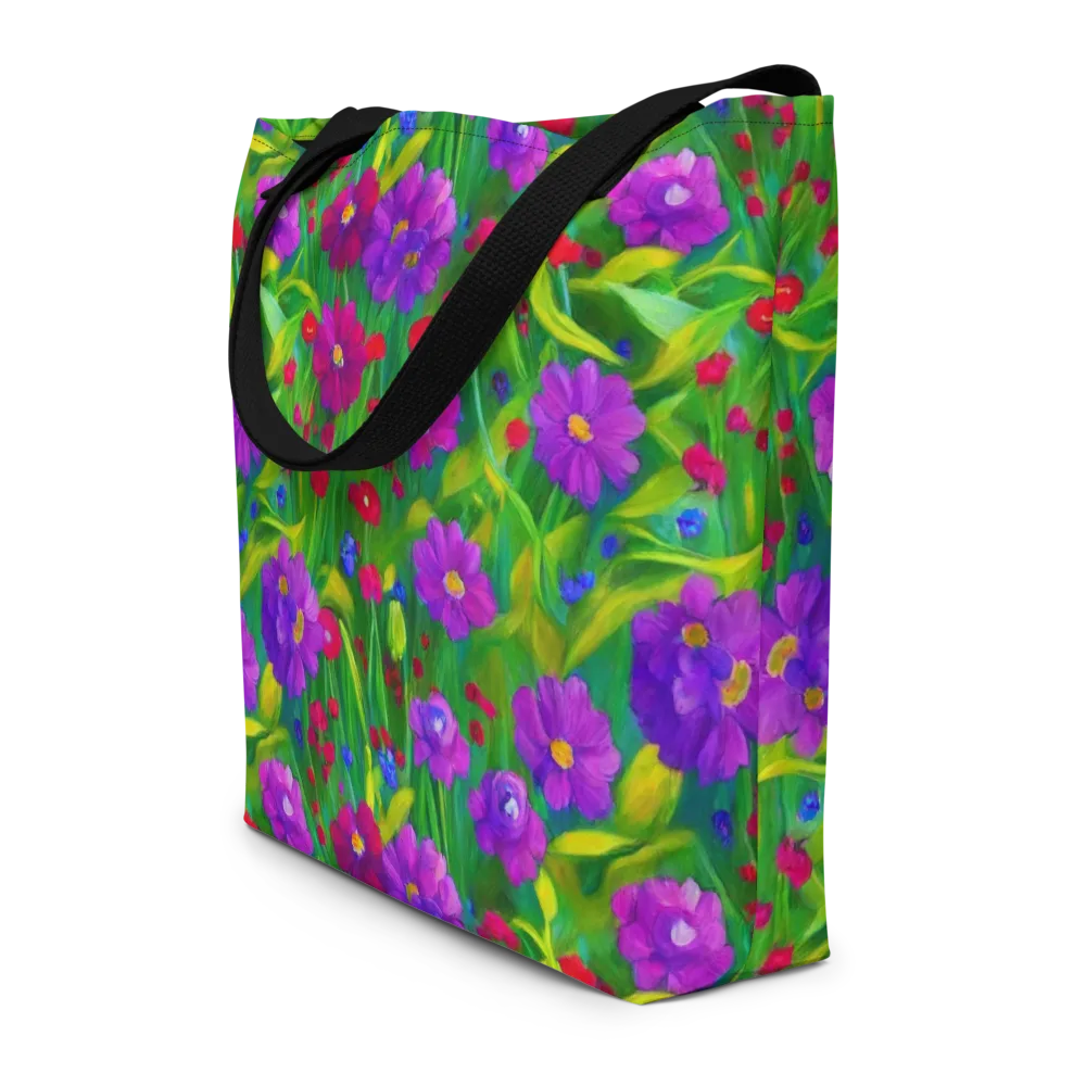 Violet Meadow on Large Tote Bag W/ Pocket — Front