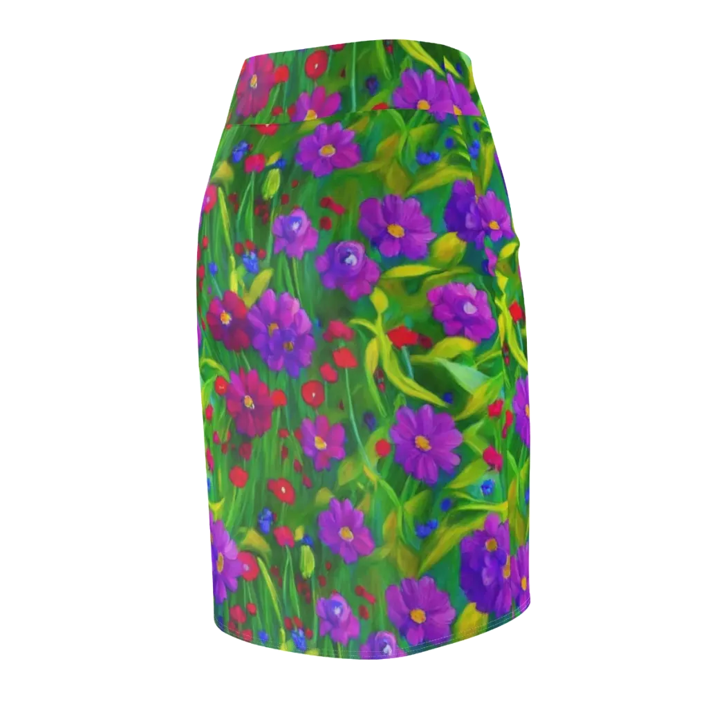 Violet Meadow on Pencil Skirt — Back Side