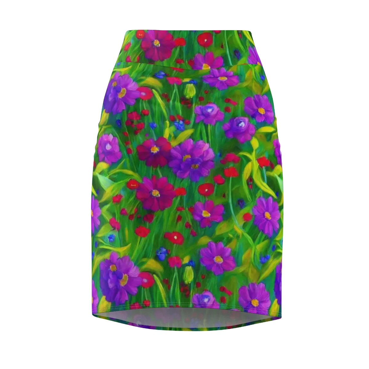Violet Meadow on Pencil Skirt — Front