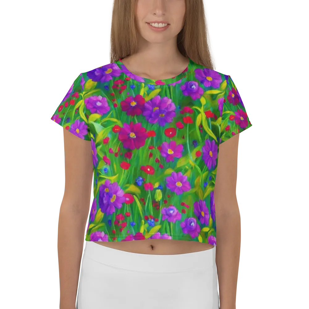 Violet Meadow on Crop Tee — Front