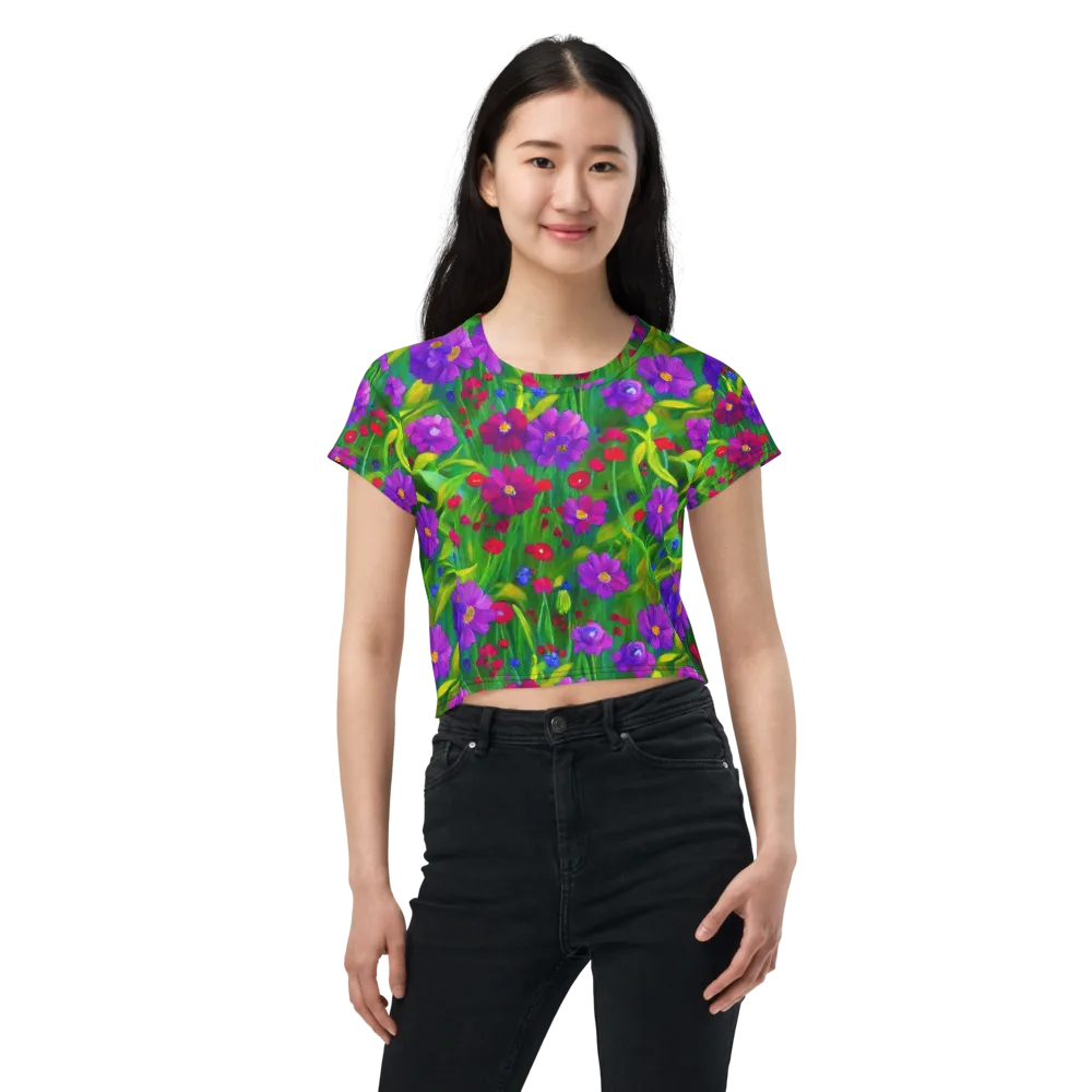 Violet Meadow on Crop Tee — Front