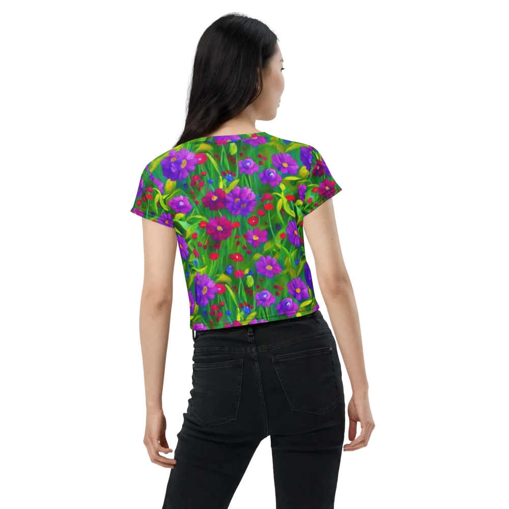 Violet Meadow on Crop Tee — Back