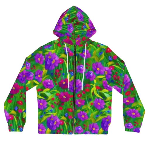 Violet Meadow on a Women's Full-Zip Hoodie