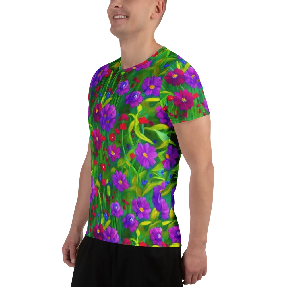 Violet Meadow on Men's Athletic T-Shirt — Left