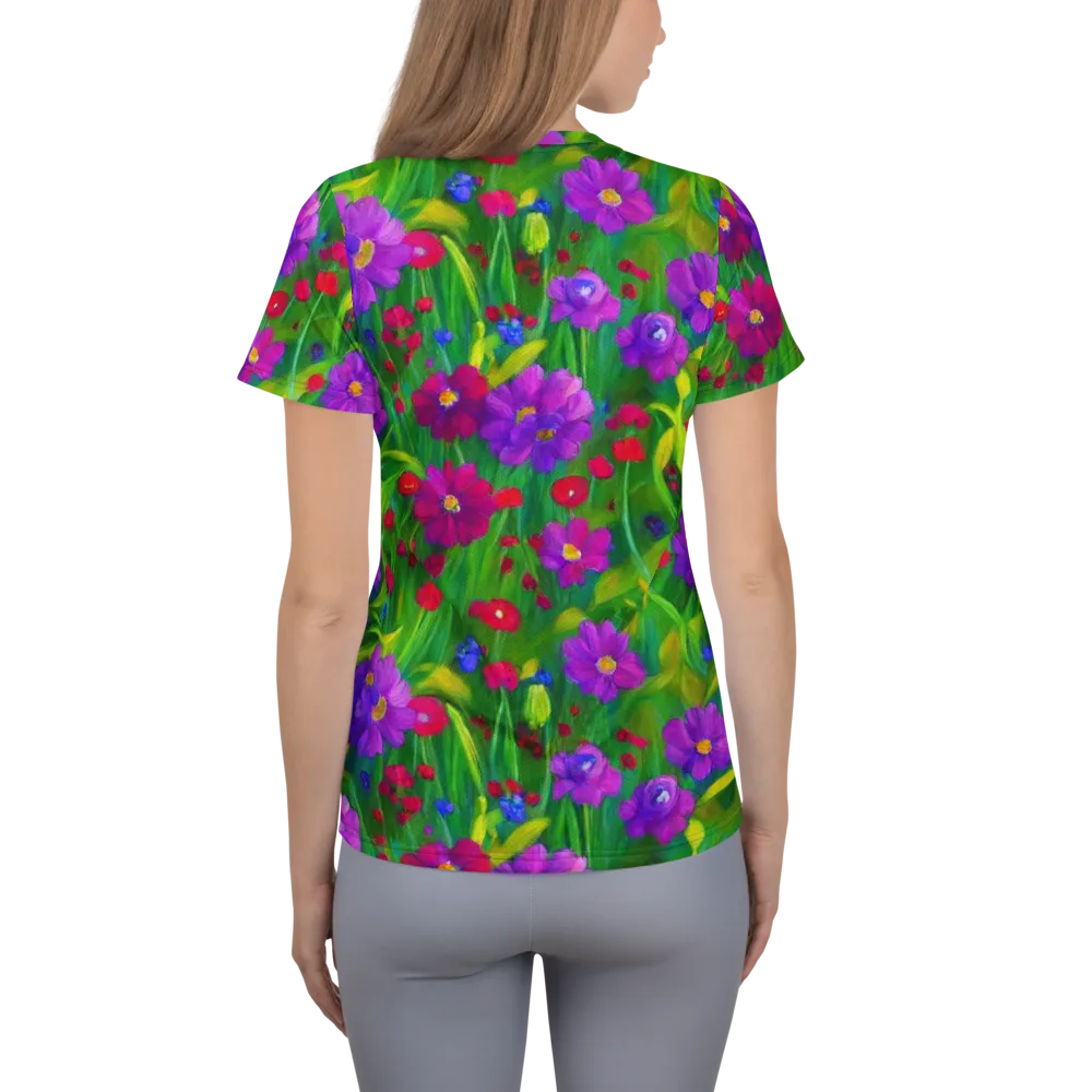 Violet Meadow on Women's Athletic T-Shirt — Back