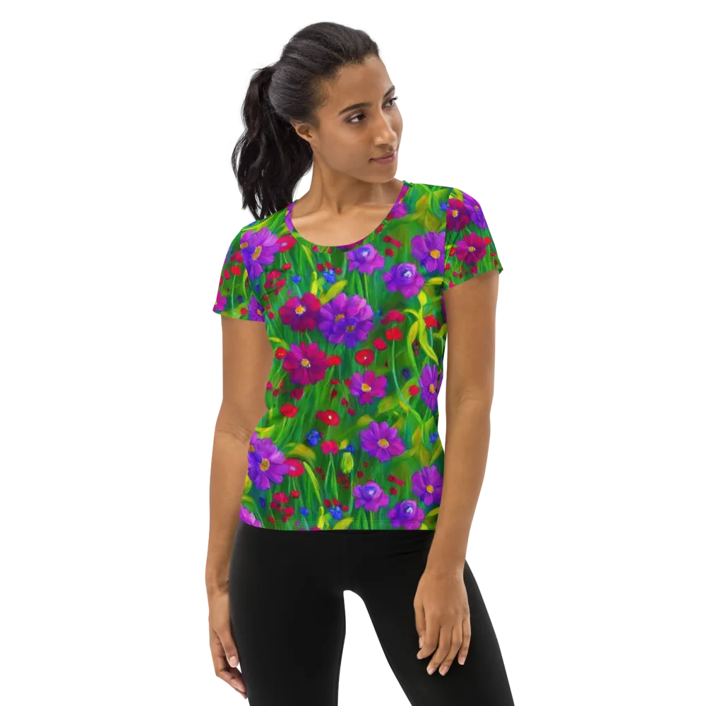 Violet Meadow on Women's Athletic T-Shirt — Front