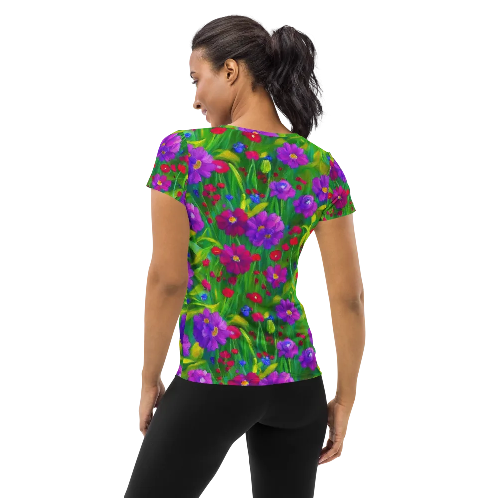 Violet Meadow on Women's Athletic T-Shirt — Back