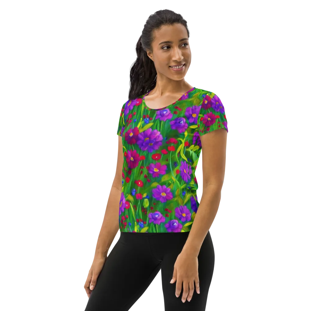 Violet Meadow on Women's Athletic T-Shirt — Left