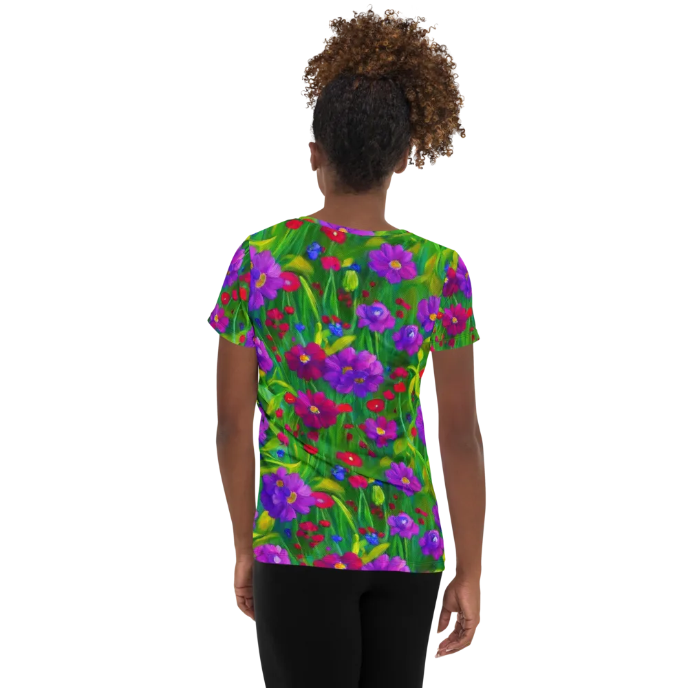 Violet Meadow on Women's Athletic T-Shirt — Back