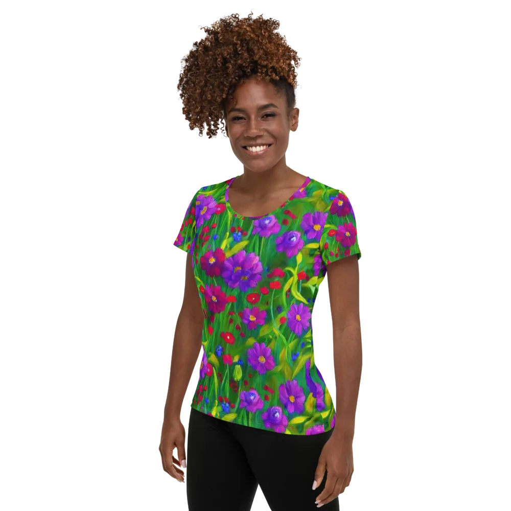 Violet Meadow on Women's Athletic T-Shirt — Left
