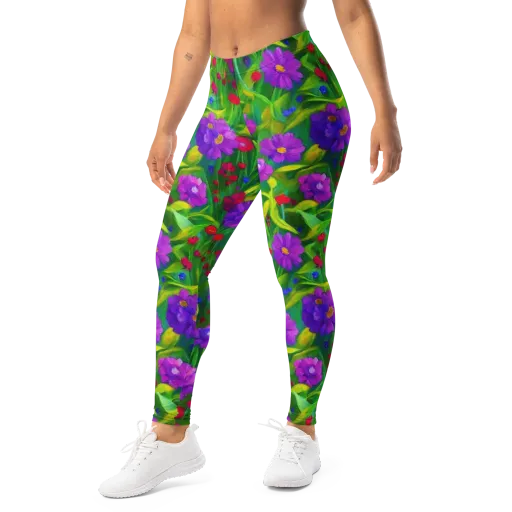 Violet Meadow on a Leggings