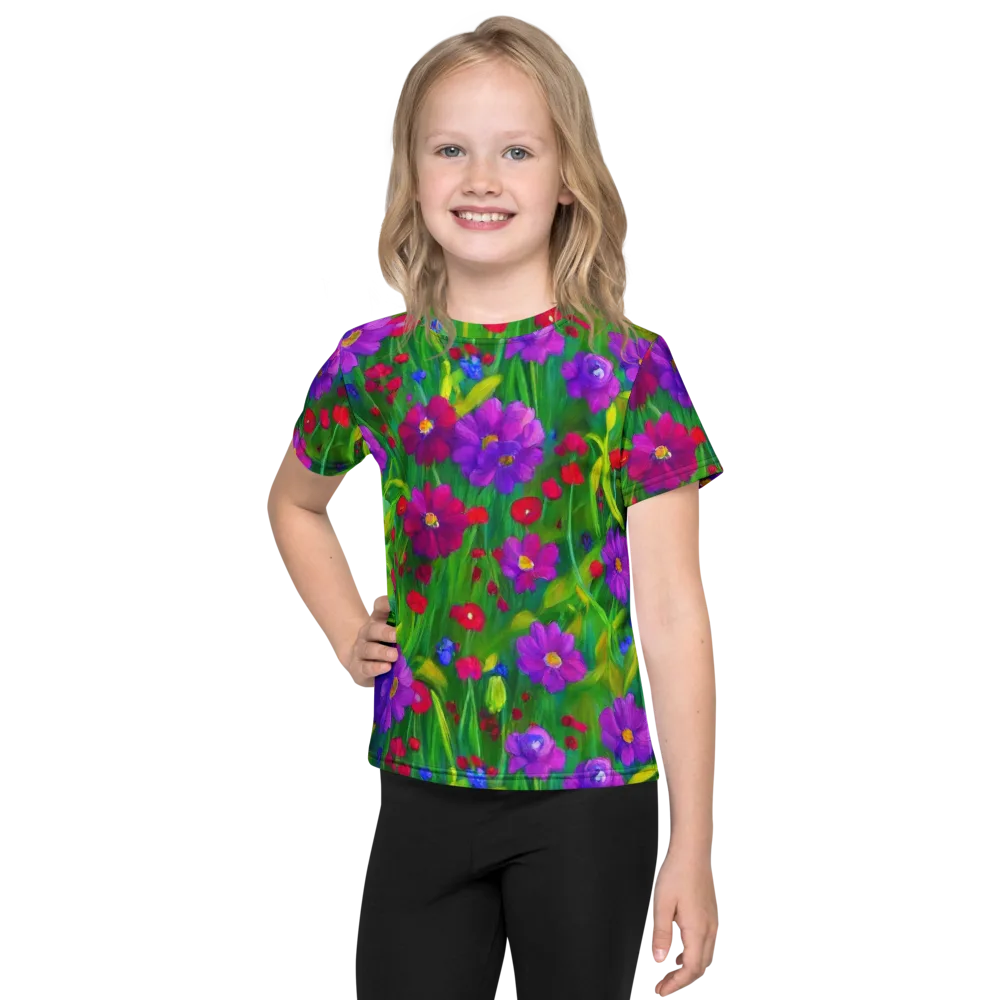 Violet Meadow on Kids Crew Neck T-Shirt — Front