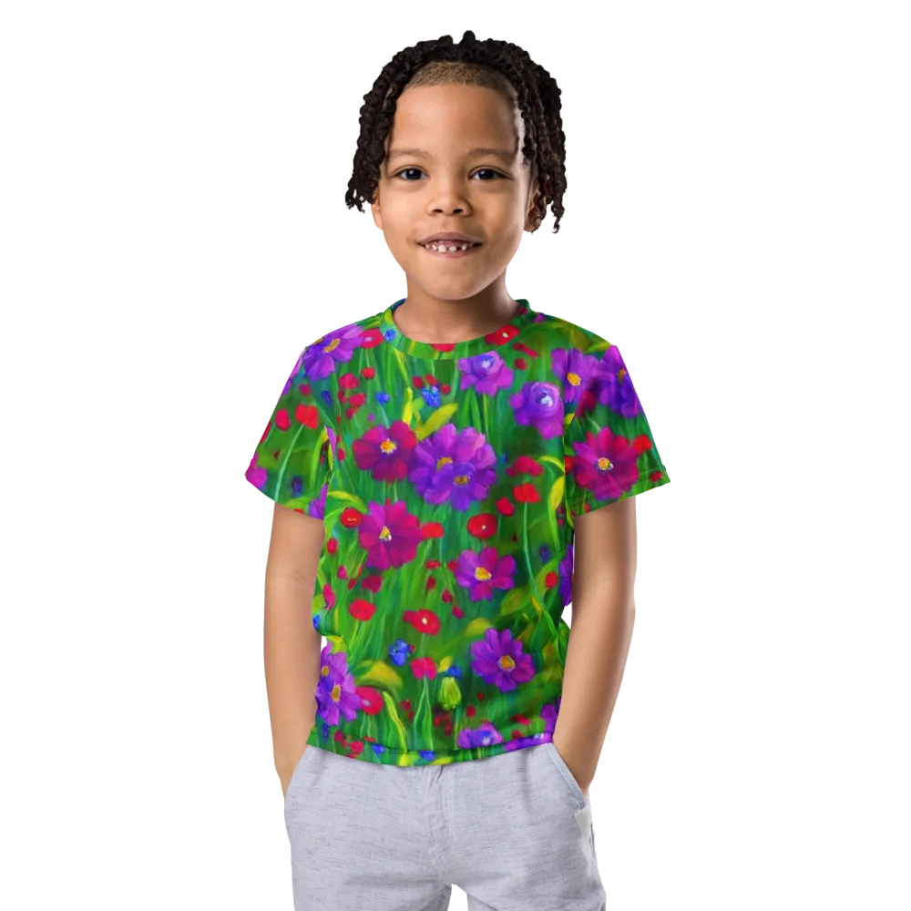 Violet Meadow on Kids Crew Neck T-Shirt — Front