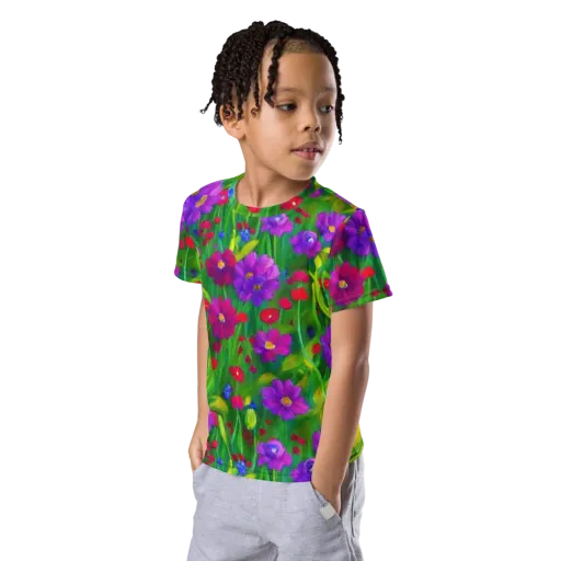 Violet Meadow on a Kids Crew Neck T-Shirt