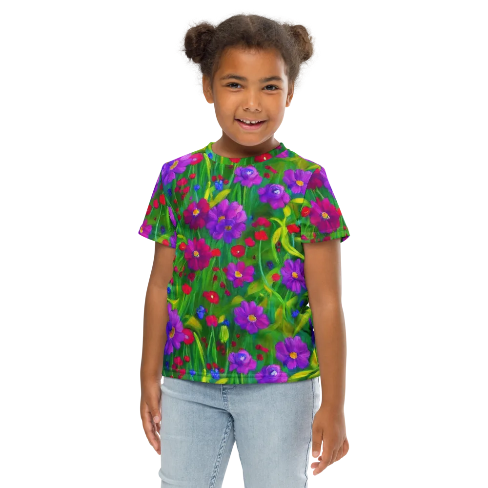 Violet Meadow on Kids Crew Neck T-Shirt — Front