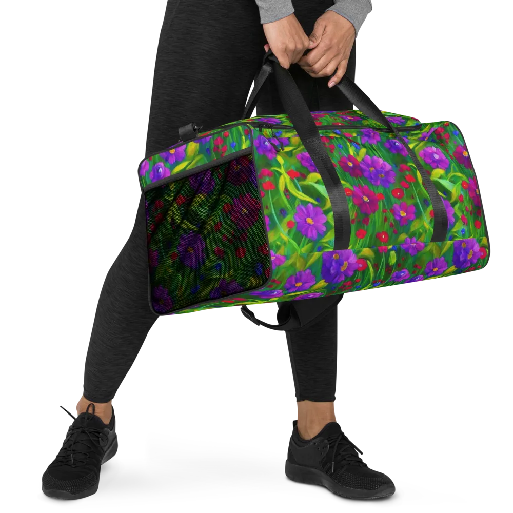 Violet Meadow on Duffle Bag — Right Front
